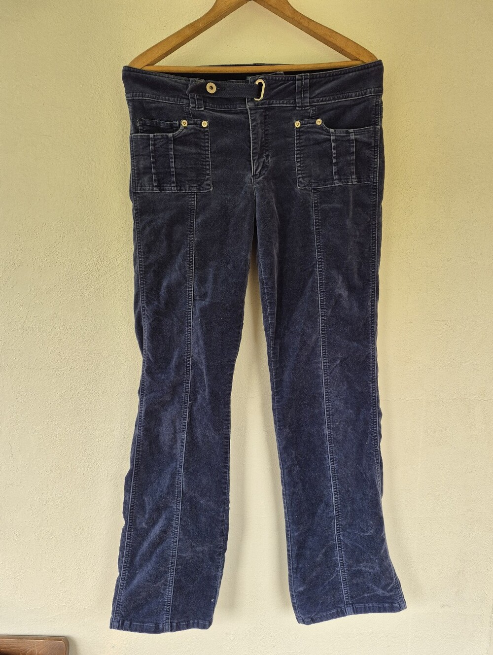 Y2K Smart Set Velvet Pants Blue Size 9 *damaged